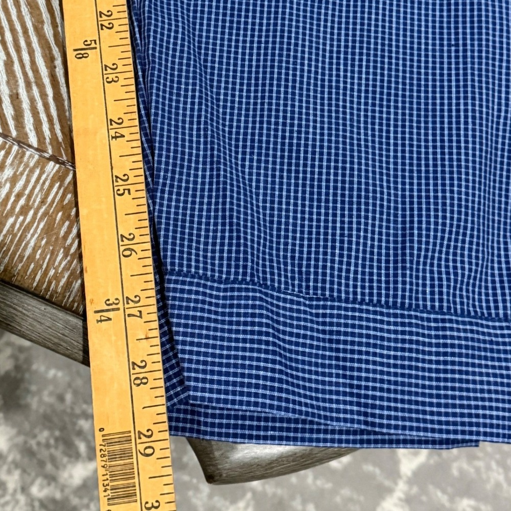 Croft & Barrow Mens Blue Micro Check Pajama Set Long Sleeve Top Pants Large - Picture 8 of 8
